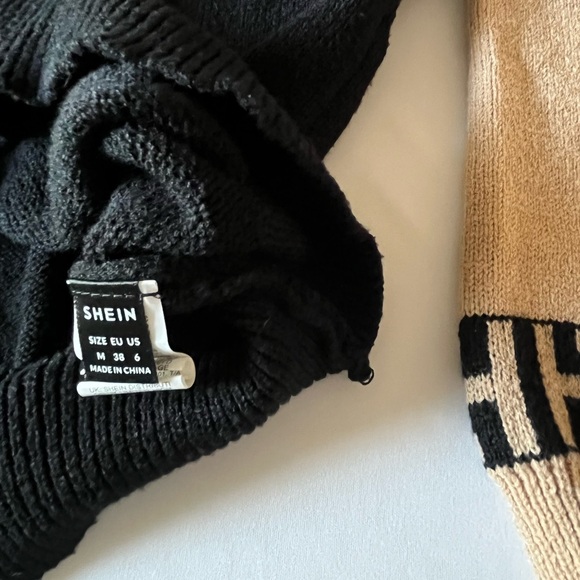 SHEIN Black and Tan Crew Neck Sweater - Picture 5 of 5